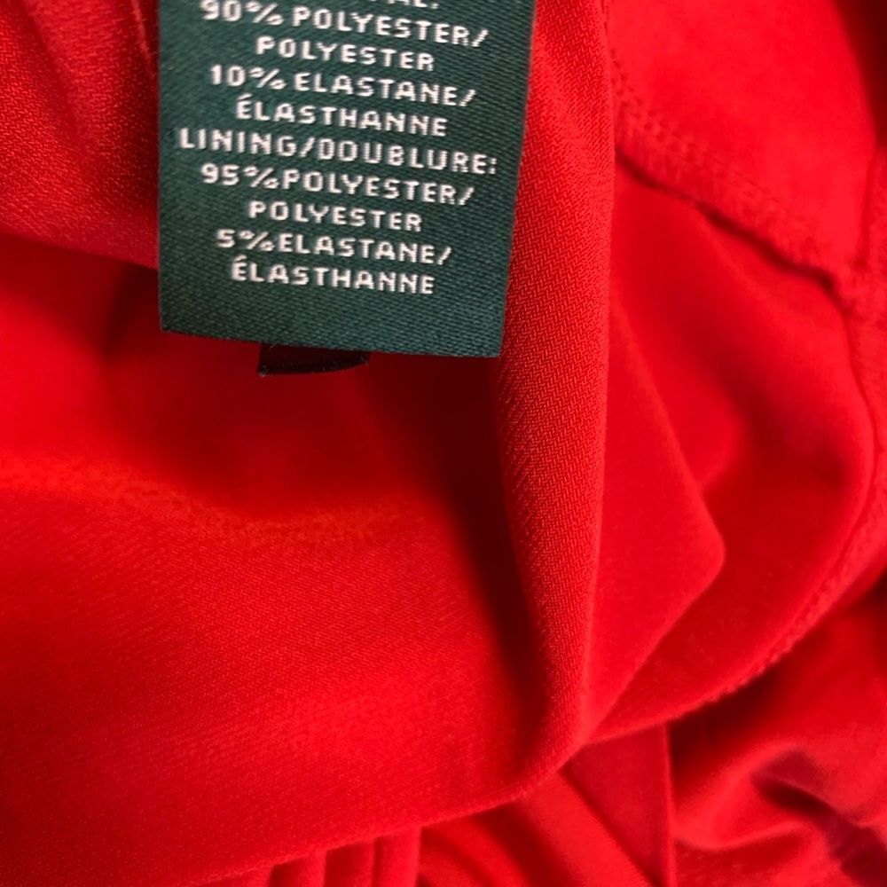 LAUREN Ralph Lauren red Jersey Fit-and-Flare Dress Sz 8 NWOT - Picture 11 of 14